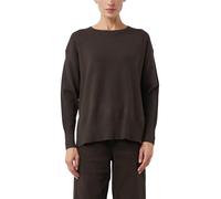 comma Strickpullover aus Viskose-Mix mit Rundhalsausschnitt in Dunkelbraun, Größe 44