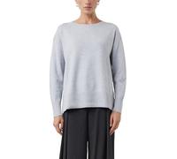 Comma Strickpullover Damen – Viskose-Mix 72/28, Rundhals, regular fit, Grau melange, Gr. 40