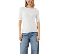 T-Shirt COMMA, Damen, Gr. 44, weiß, Single Jersey, Obermaterial: 92% Viskose, 8% Elasthan, unifarben, körpernah hüftbedeckend, U-Boot-Ausschnitt, Shirts T-Shirt, halbarm, mit U-Boot.Ausschnitt (776679