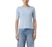 Comma T-Shirt Feminines Streifenshirt aus Viskosejersey Blau/Creme Gr. 34
