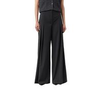 Fließende Wide-Leg-Hose mit Bundfalten grau 36/REG