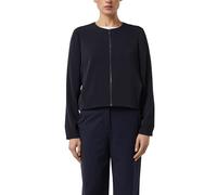 Boleroblazer COMMA, Damen, Gr. 36, navy, Web, Obermaterial: 97% Polyester, 3% Elasthan. Futter: 100% Polyester, unifarben, bequem hüftlang, Rundhals, Blazer, kurz, mit Reißverschluss (94801651-36) nav