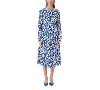 comma Midikleid mit Allover-Muster in Royalblau, Größe 38
