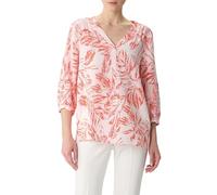 Druckbluse COMMA, Damen, Gr. 40, rot (coral rot), Web, Obermaterial: 100% Viskose, geblümt, bedruckt, casual, weit Po-bedeckend, V-Ausschnitt, 3/4-Ärmel, Blusen, 3/4 -Arm mit floralem Muster (95708236