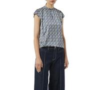 Comma Gemusterte Satin-Bluse mit Raffung