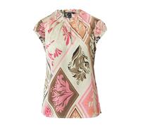 comma Gemusterte Satin-Bluse mit Raffung rosa 40
