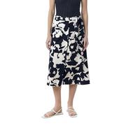 Langer Viskose-Rock mit All-Over-Print Navy 36