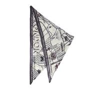 comma - Gemusterter Schal aus Baumwoll-Modalmix braun/weiß - Gr. - ONE SIZE