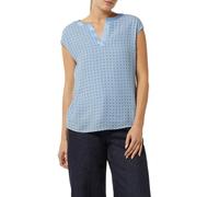 comma Gemustertes Blusenshirt mit Satinblende hellblau 40