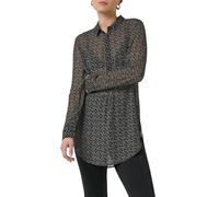 Chiffonbluse COMMA Gr. 36, grau (grey, black) Damen Blusen (91230400-36) grey, black