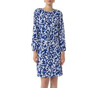 Comma Gemustertes Midi-Kleid mit Faltenausschnitt