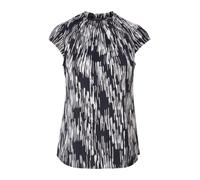 comma - Geraffte Bluse mit All-over-Print blau - Gr. - 34