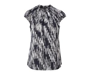 comma - Geraffte Bluse mit All-over-Print blau - Gr. - 44