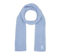 Comma Gerippter Schal mit Label-Patch aus Wollmix