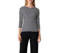 Comma Geripptes Slim-Fit-Shirt mit 3/4-Ärmeln