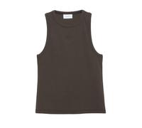 Comma Damen Tank Top aus Baumwollripp - Slim Fit, Rundhalsausschnitt, Logo-Stickerei