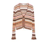 comma - Gestreifte Strickjacke pink/orange - Gr. - 38