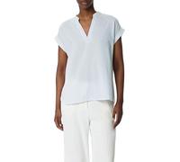 comma Gestreifte Tunikabluse mit kurzen Ärmeln hellblau 38