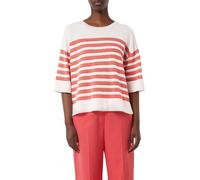 comma Gestreifter Strickpullover im Relaxed Fit Koralle L