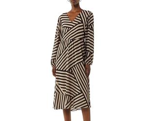 Comma Gestreiftes Midikleid aus Chiffon