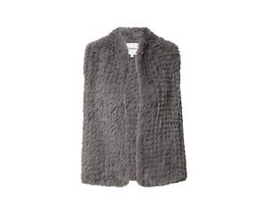 COMMA Gilet in Felloptik grau | L