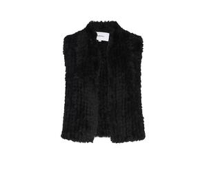 COMMA Gilet in Felloptik schwarz | S