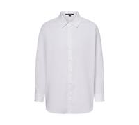 comma Regular Fit Hemdbluse mit durchgehender Knopfleiste in Offwhite, Größe S