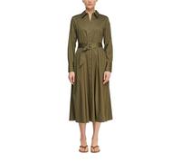 comma - Hemdblusenkleid aus Baumwollsatin grün - Gr. - 46