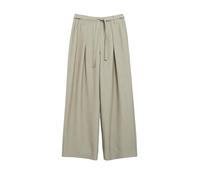 Comma Damen Hose Wide-Leg 2183322 mit Faltendetail und Gürtel beige Größe 42/REG
