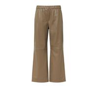 comma Bootcut Hose in Leder-Optik in Taupe, Größe 46