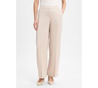 Satinierte Wide-Leg-Hose mit Elastikbund beige 34
