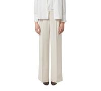 Stoffhose COMMA, Damen, Gr. 40, N-Gr, bone beige, Web, Obermaterial: 79% Polyester, 17% Viskose, 4% Elasthan, unifarben, lang, Hosen Stoffhose, mit geradem Bein und Bundfalten (46487465-40) bone beige