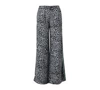 Comma Palazzo-Hose aus reiner Viskose mit Leo-Print und seitlichem Streifendetail Schwarz 38/REG