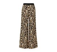 Comma Palazzo-Hose aus Viskosemix mit All-Over-Print Beige/Schwarz Größe 44/REG