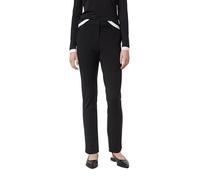 Stoffhose COMMA, Damen, Gr. 36, N-Gr, schwarz, Web, Obermaterial: 50% Viskose, 42% Polyamid, 8% Elasthan, unifarben, gerade, unten schmal lang, Hosen Stoffhose, mit Bundfalte und Viskose-Stretch (2536