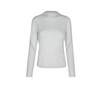 Langarmshirt "semitransparente Optik", Damen, Gr. 36, graumelange, Single Jersey, Obermaterial: 76% Lyocell, 19% Wolle, 5% Elasthan, COMMA CASUAL IDENTITY, casual, slim fit hüftlang, Rundhals, Langarm