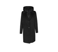 Kurzmantel, Damen, Gr. 34, schwarz, Flanell, Obermaterial: 100% Polyamid. Futter: 100% Polyamid, COMMA CASUAL IDENTITY, unifarben, casual, regular fit ca. Mitte Oberschenkel, Langarm gerader Abschluss
