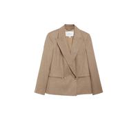 Oversize Indoor-Blazer mit Nadelstreifen und Reverskragen braun 36