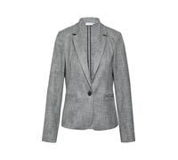 Jackenblazer COMMA, Damen, Gr. 36, grau (mid grau), Web, Obermaterial: 53% Viskose, 45% Polyester, 2% Elasthan, meliert, casual, tailliert hüftbedeckend, tiefer V-Ausschnitt, Langarm, Blazer, meliert,