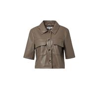 comma Blazer in Leder-Optik in Taupe, Größe 34