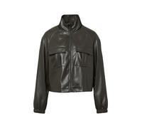 comma Jacke in Leder-Optik mit Stehkragen in Dunkelbraun, Größe 40