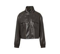 comma Jacke in Leder-Optik mit Stehkragen in Dunkelbraun, Größe 42