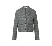 Jackenblazer COMMA, Damen, Gr. 42, grau (grau check), Web, Obermaterial: 53% Viskose, 45% Polyester, 2% Elasthan, gemustert, casual, regular fit taillenbedeckt, Langarm, Blazer, mit Muster (24404956-4