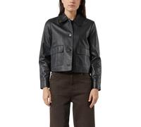 Jacke aus Echtleder mit aufgesetzten Taschen schwarz 46