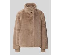 COMMA Jacke aus Kunstfell mit Eingrifftaschen in Taupe, Größe 42