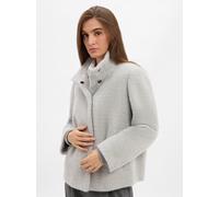 comma Jacke mit Kunstfell in Hellgrau, Größe 34