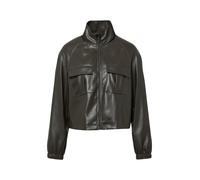 comma Jacke in Leder-Optik mit Stehkragen in Dunkelbraun, Größe 44
