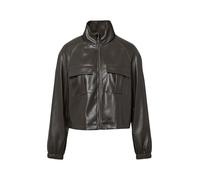 comma Jacke in Leder-Optik mit Stehkragen in Dunkelbraun, Größe 42