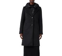 Kurzmantel, Damen, Gr. 42, schwarz, Flanell, Obermaterial: 100% Polyamid. Futter: 100% Polyamid, COMMA CASUAL IDENTITY, unifarben, casual, regular fit ca. Mitte Oberschenkel, Langarm gerader Abschluss