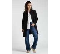 Langmantel COMMA, Damen, Gr. 42, schwarz, Web, Obermaterial: 66% Polyester, 32% Viskose, 2% Elasthan. Futter: 55% Polyester, 45% Viskose, unifarben, casual, regular fit ca. Mitte Oberschenkel, V-Aussc